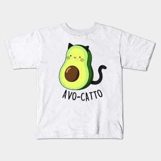 Avo-Catto Cute Funny Avocado Cat Pun Kids T-Shirt